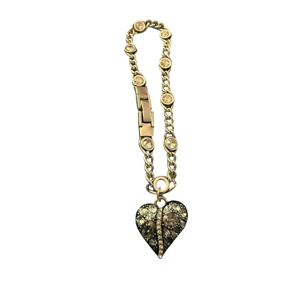 Brighton Trust Your Journey Heart Bracelet in Silver Blue Multi